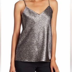 Vince gray print silk camisole top. NWT